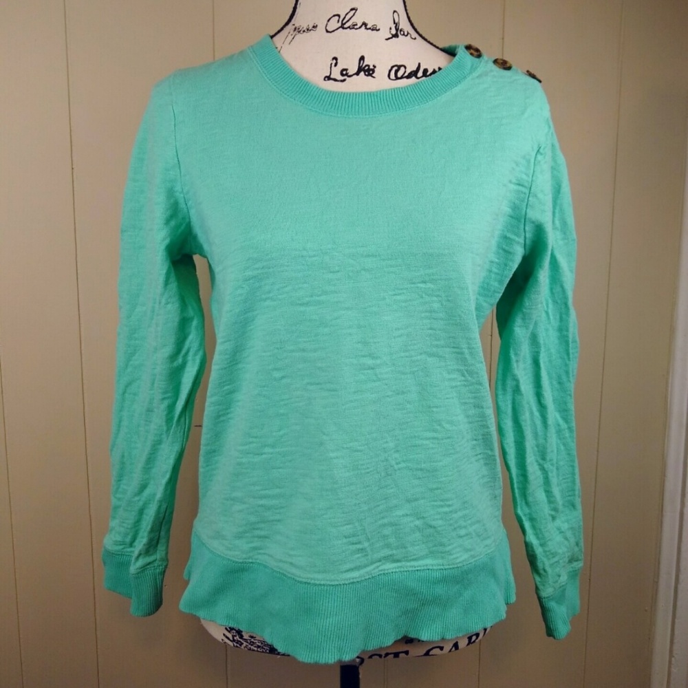 J. Crew turquoise sweatshirt, size medium